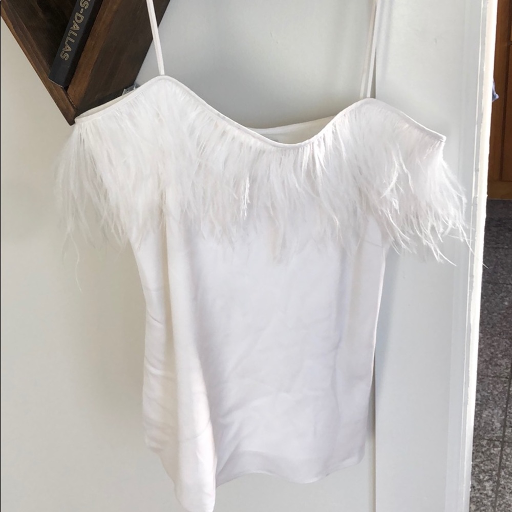Milly Verona Silk Feather Top